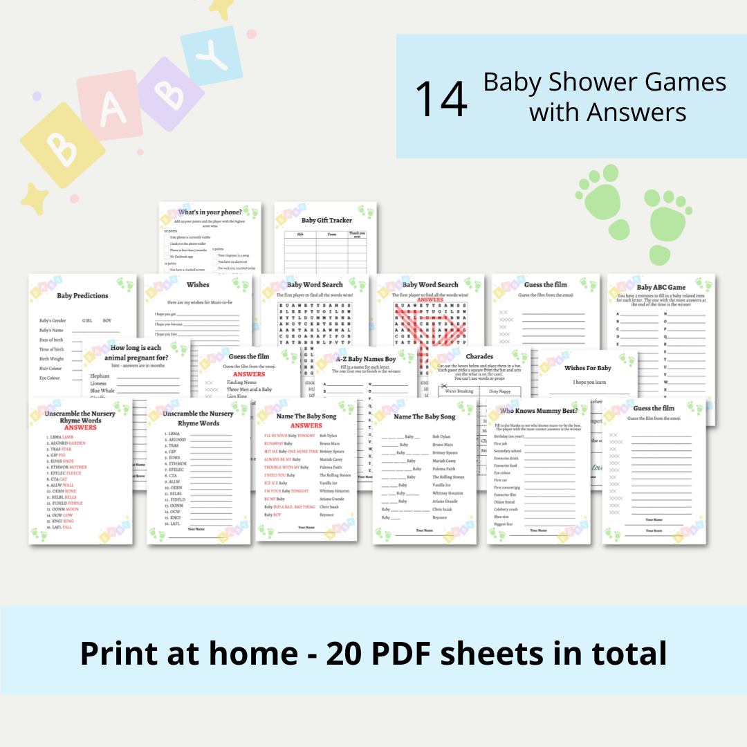 Baby Shower Game Baby Easy Peasy Greeny